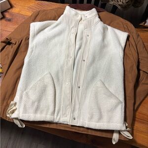 White Fleece Vest with Snap Buttons